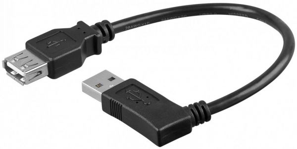 USB 2.0 Hi-Speed Verlängerungskabel 90°R 0,15m